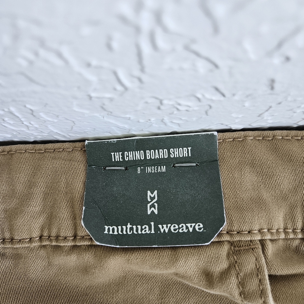 Lot of 2 Mens Shorts Sz 42 Chino Board Short Khaki Brown Mutual Weave NWT casual - Picture 11 of 16